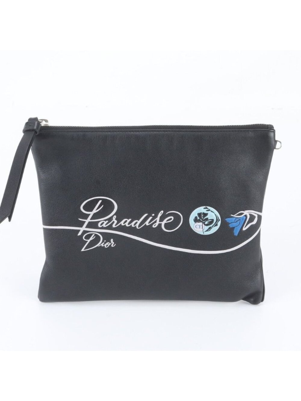 Dior Leather Clutch Hand Second Pouch Black